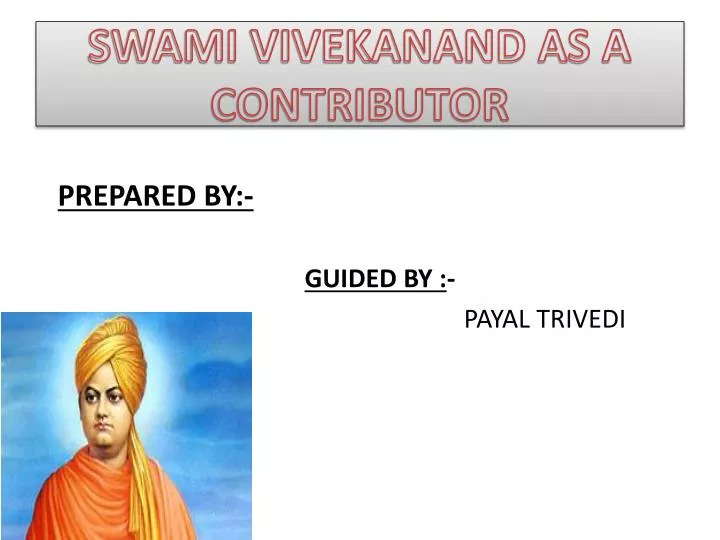 swami vivekanand as a contributor