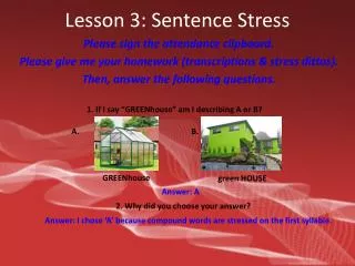 Lesson 3: Sentence Stress