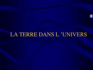 la terre dans l univers