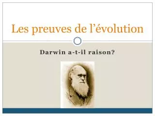 les preuves de l volution