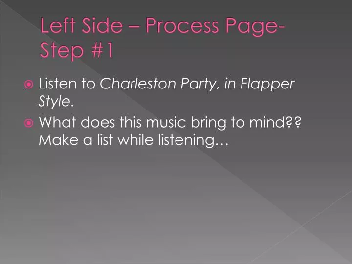 left side process page step 1