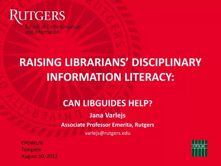 raising librarians disciplinary information literacy