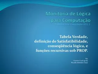 monitoria de l gica para computa o
