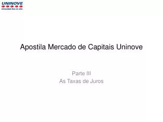 apostila mercado de capitais uninove