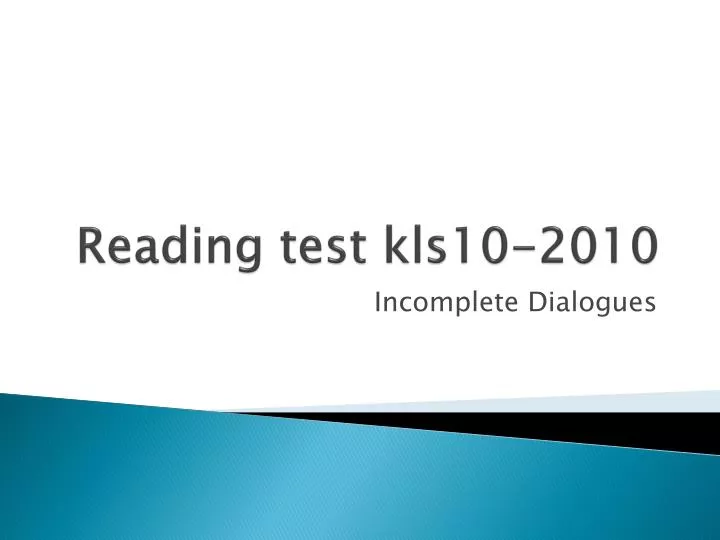 reading test kls10 2010