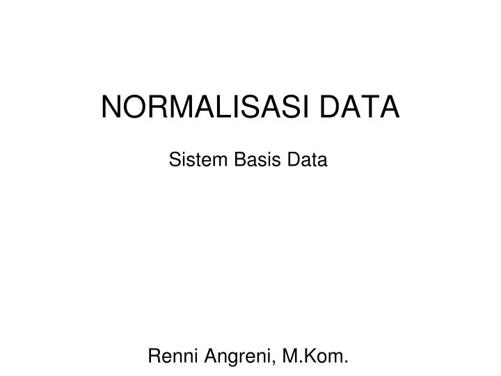 normalisasi data