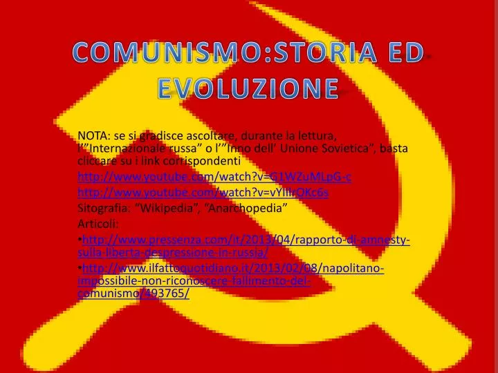 comunismo storia ed evoluzione