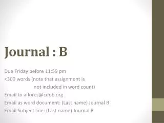 Journal : B