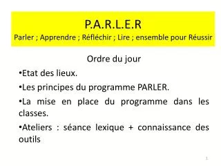 p a r l e r parler apprendre r fl chir lire ensemble pour r ussir