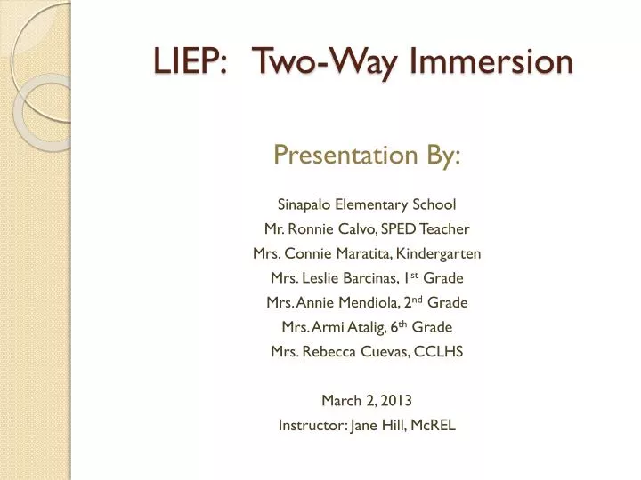 liep two way immersion