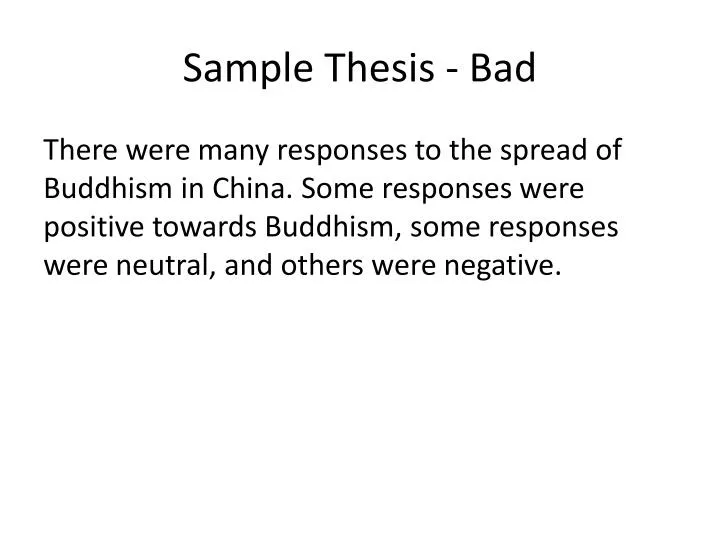 sample thesis bad