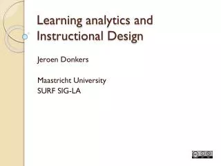 Learning analytics and Instructional Design