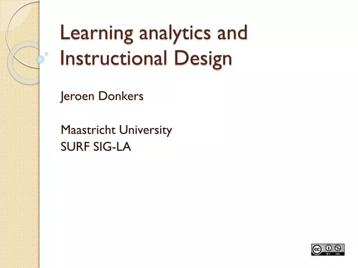 learning analytics and instructional design