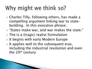why might we think so