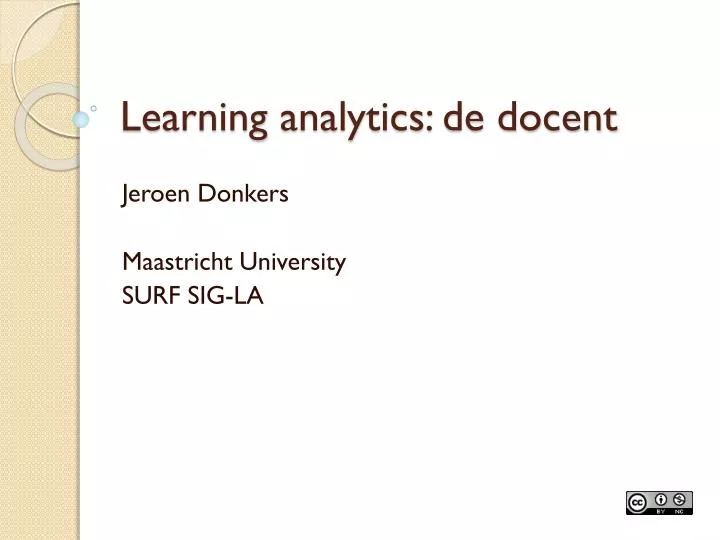 learning analytics de docent