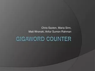 Gigaword Counter