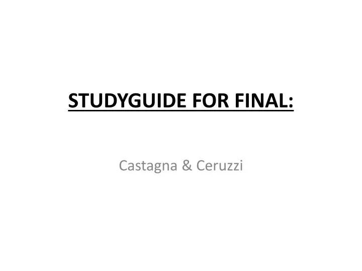 studyguide for final