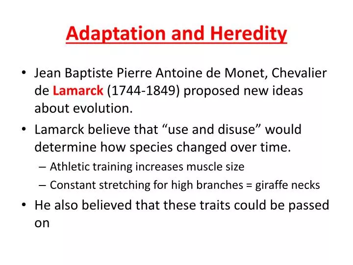 adaptation and heredity