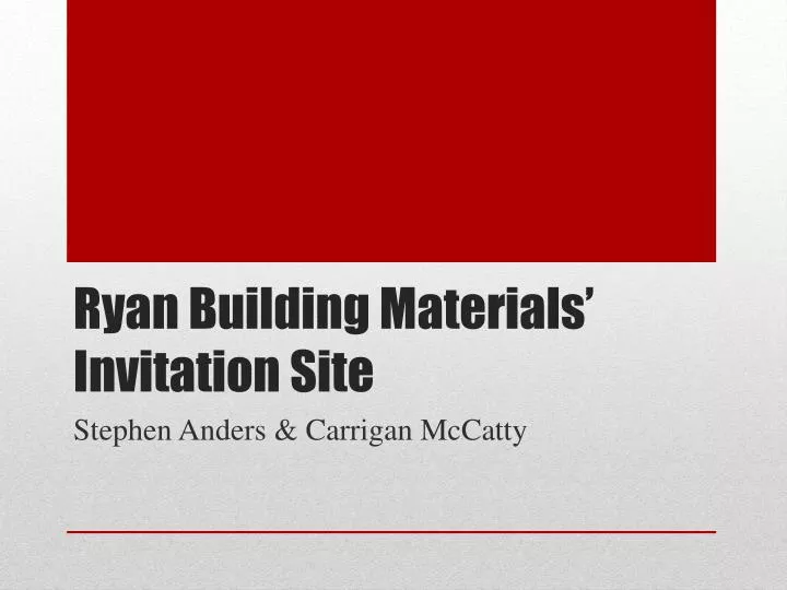 ryan building materials invitation site