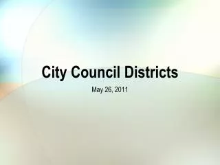 City Council Districts