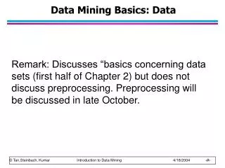 Data Mining Basics: Data