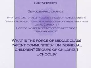 Considerations for All families in Partnerships Demographic change