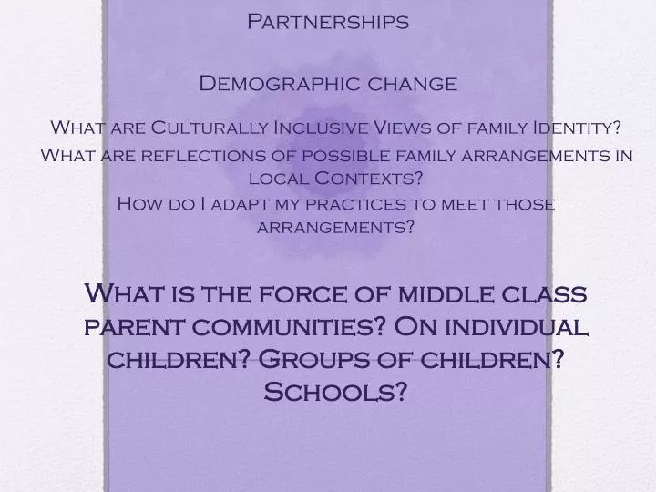 considerations for all families in partnerships demographic change