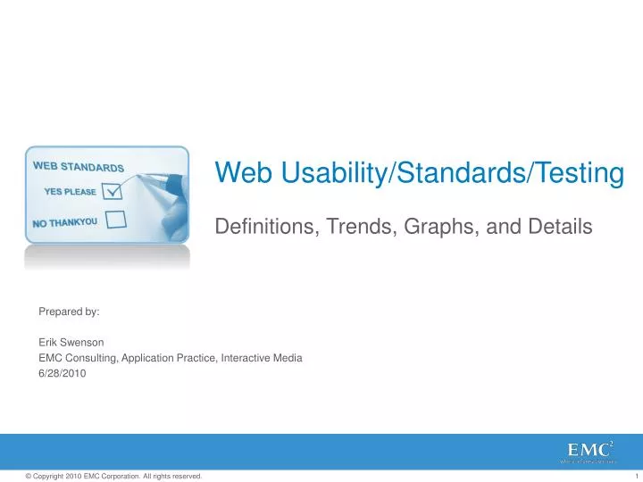 web usability standards testing