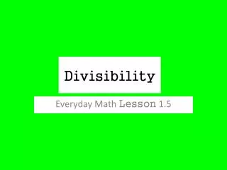 Divisibility