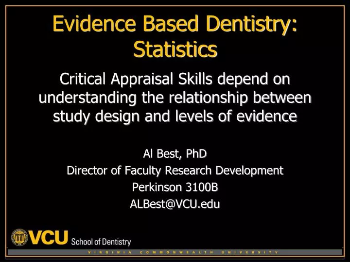 PPT - Evidence Based Dentistry: Statistics PowerPoint Presentation ...