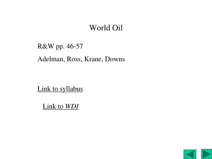 world oil