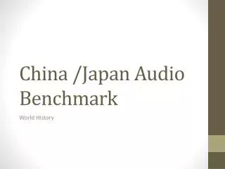 China /Japan Audio Benchmark