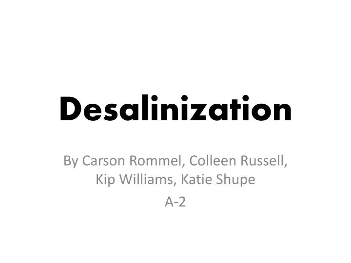 desalinization