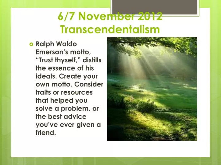 6 7 november 2012 transcendentalism