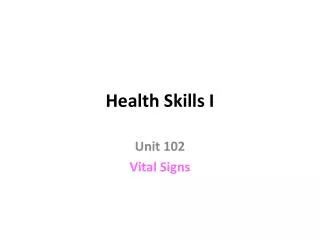 Health Skills I