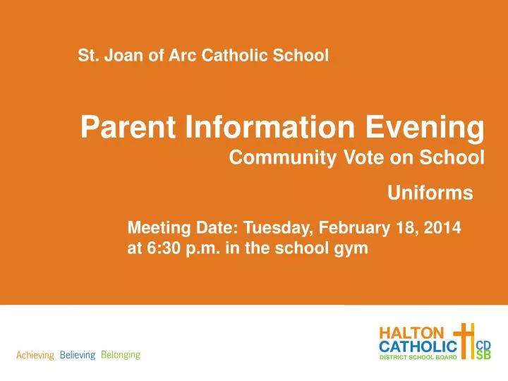 parent information evening community vote on school uniforms
