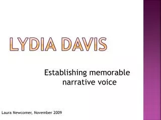 LYDIA DAVIS