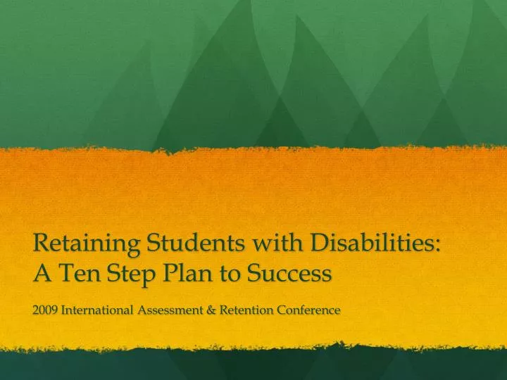 retaining students with disabilities a ten step plan to success