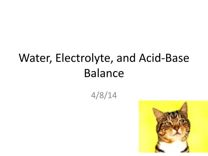 water electrolyte and acid base balance