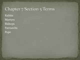 Chapter 7 Section 5 Terms
