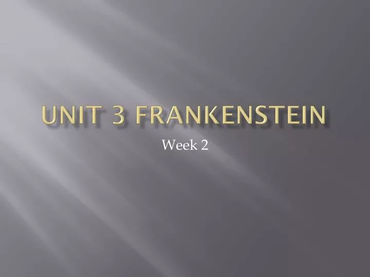 unit 3 frankenstein