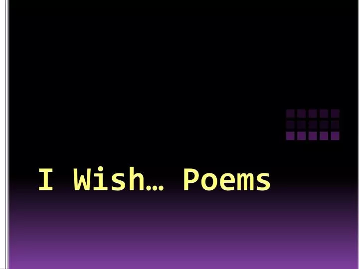 i wish poems
