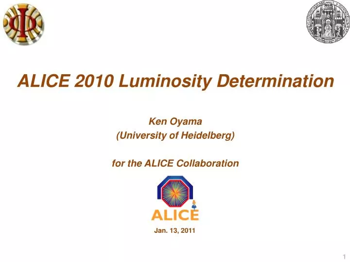 alice 2010 luminosity determination