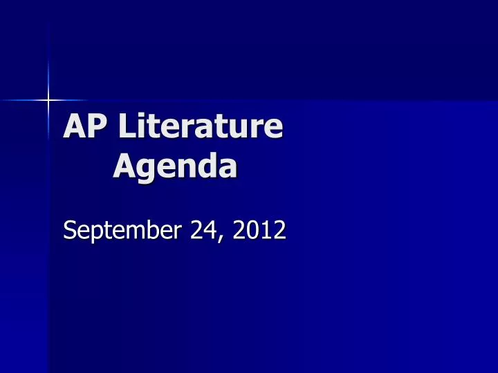 ap literature agenda