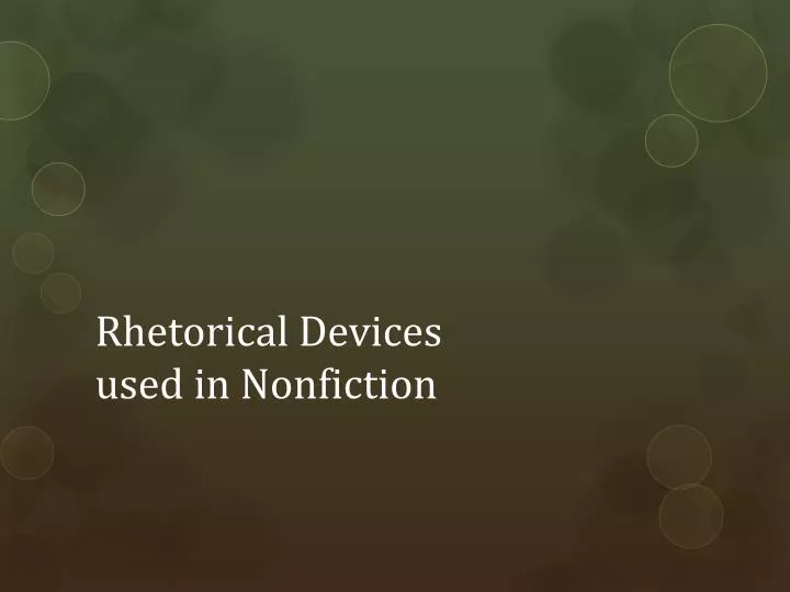 rhetorical devices used in nonfiction
