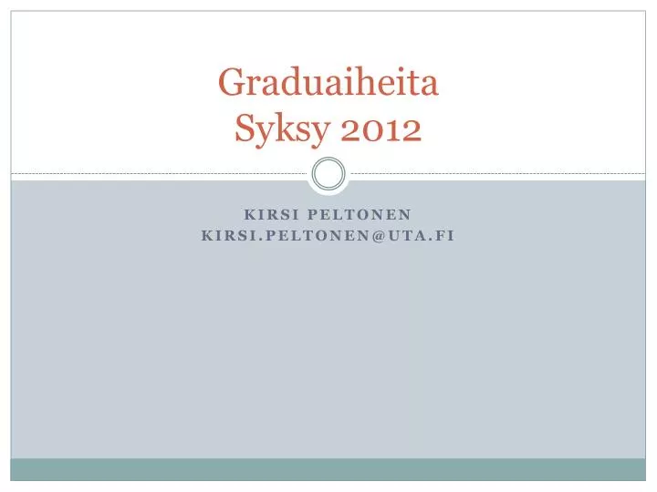 graduaiheita syksy 2012