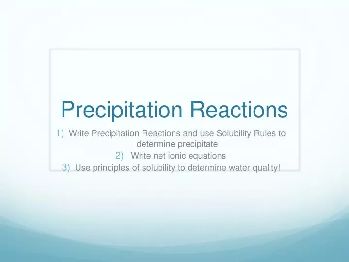 precipitation reactions