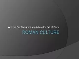 Roman Culture