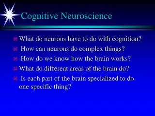 Cognitive Neuroscience