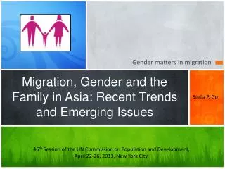 Migration, Gender and the Family in Asia: Recent Trends and Emerging Issues